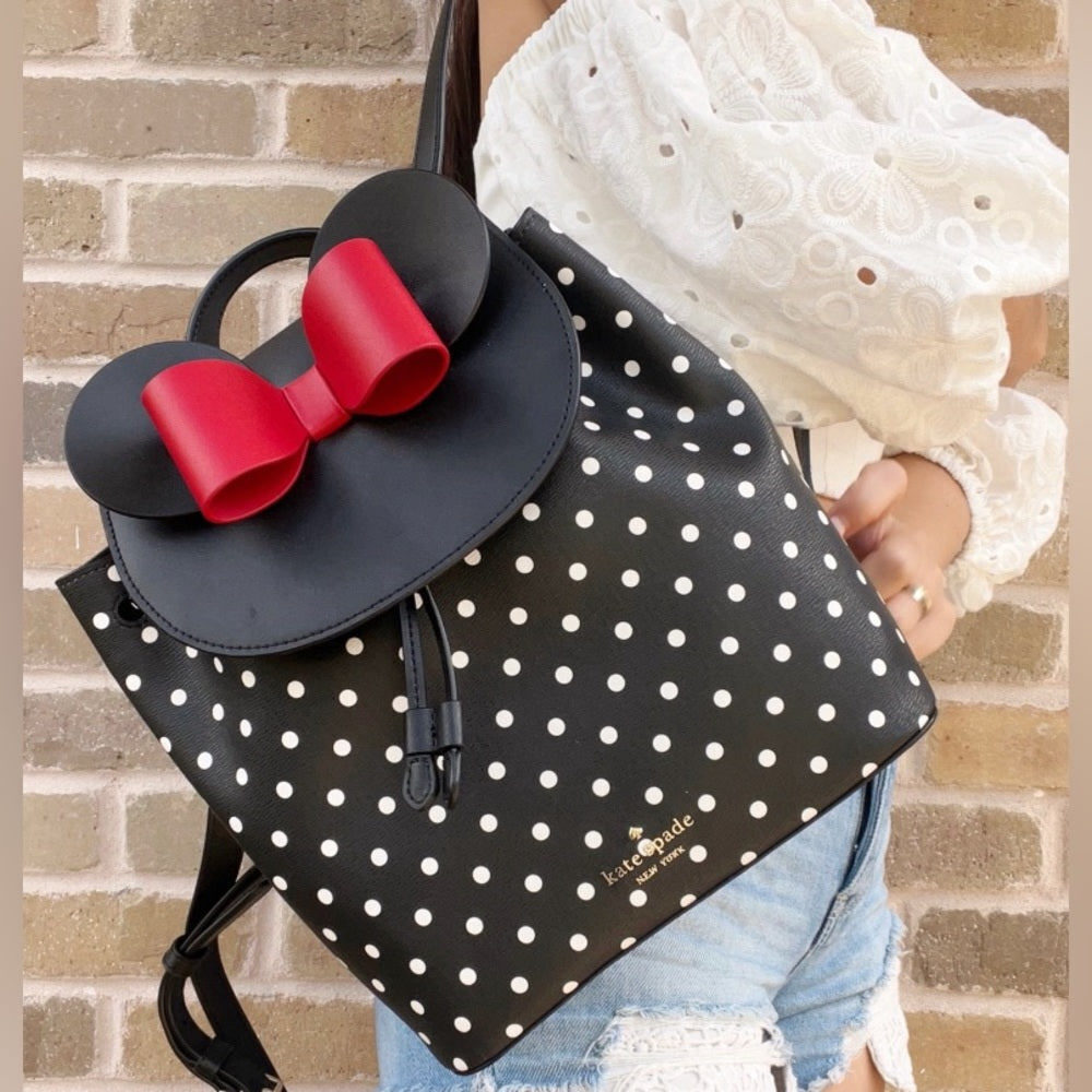 Women’s Bag Disney X KATE SPADE New York Minnie Mouse Leather Backpack AUTHENTIC - Picture 3 of 6